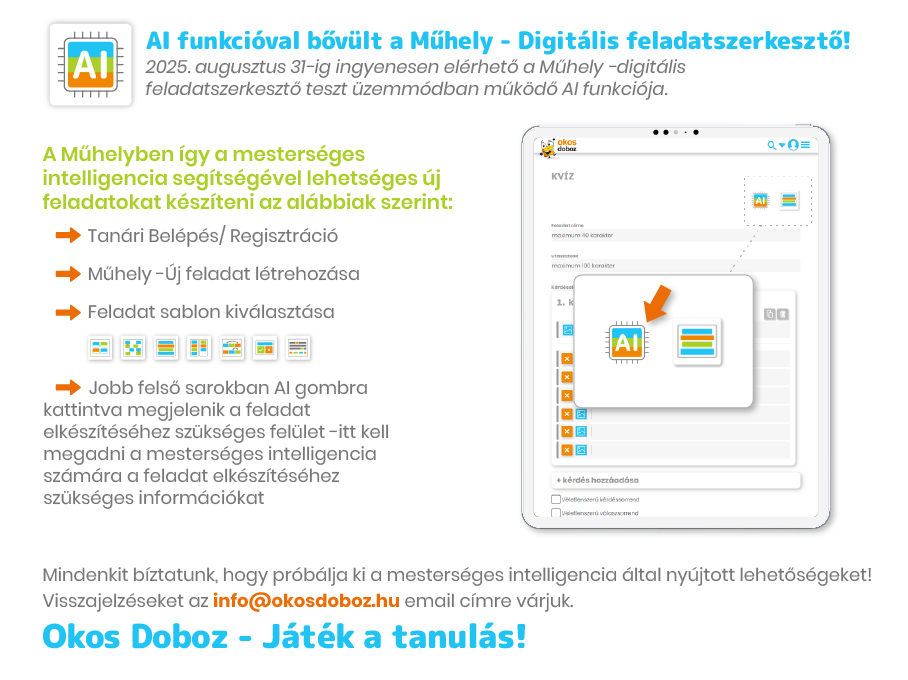Műhely - AI feladatkészítő